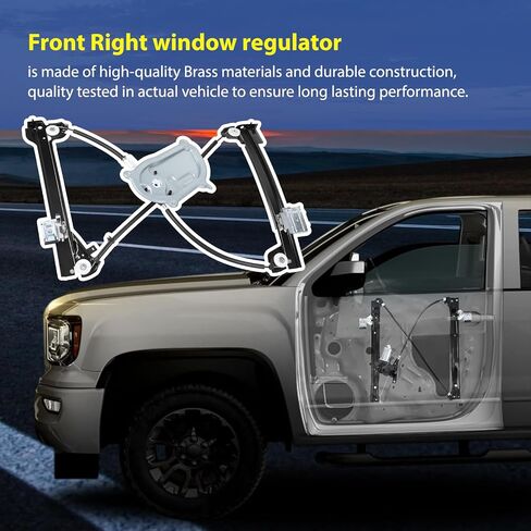 منظم نافذة الطاقة اليمنى الأمامي بدون محرك متوافق مع VW Volkswagen Beetle Convertible 2003-2010- استبدل 1Y0837462F ، 1Y0837462B (جانب الركاب) in Kuwait