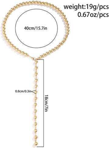 Long Pearl Beaded Lariat Y Necklaces for Women Dainty Gold Round Balls Choker Silver Fake Pearls Statement Necklace Vintage Lariat Jewelry Gifts in Saudi Arabia