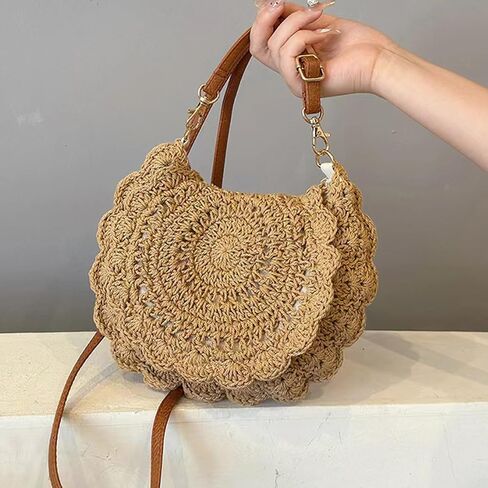 Summer Knitted Shoulder Bag bags for 2025, Bohemian Hobo Beach bag Casual Designer Purse for Women in Saudi Arabia