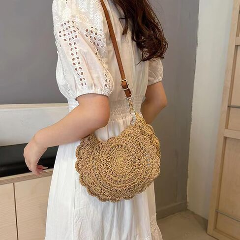Summer Knitted Shoulder Bag bags for 2025, Bohemian Hobo Beach bag Casual Designer Purse for Women in Saudi Arabia