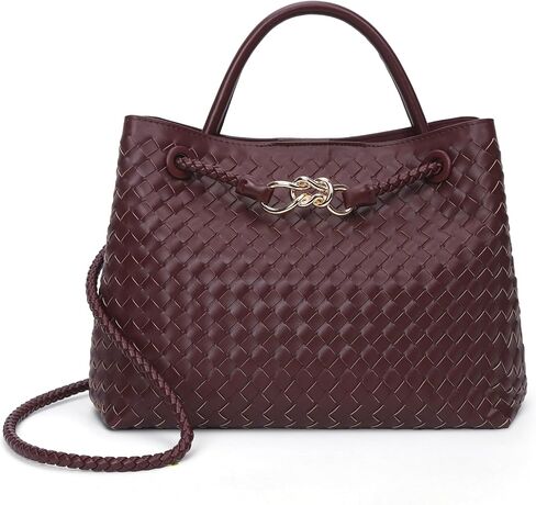 Woven Tote Bag for Women Crossbody Handbag,Vegan Leather Large Tote Purse,Trendy Satchel Handbag Bowknot Shoulder Bag in Saudi Arabia
