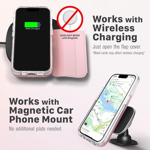 حافظة محفظة VENA vCommute لهاتف iPhone 16 Plus، [حماية من السقوط من الدرجة العسكرية] غطاء جلدي قابل للطي مع مسند للبطاقات - أسود in Kuwait