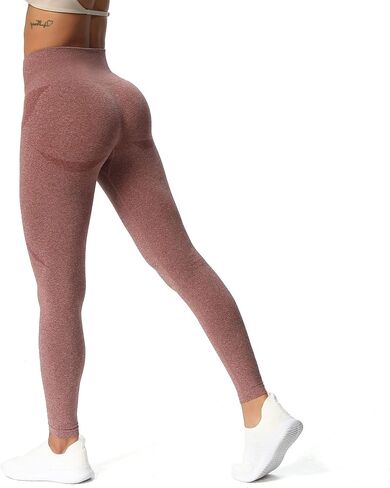 Aoxjox Workout Seamless Leggings for Women Smile Contour High Waisted Athletic Yoga Pants Tights 26" in Saudi Arabia