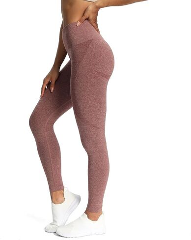 Aoxjox Workout Seamless Leggings for Women Smile Contour High Waisted Athletic Yoga Pants Tights 26" in Saudi Arabia