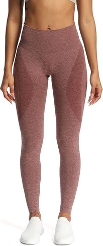 Aoxjox Workout Seamless Leggings for Women Smile Contour High Waisted Athletic Yoga Pants Tights 26" in Saudi Arabia