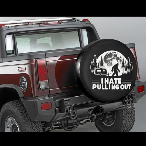 I Hate Pulling Out Bigfoot Decorative Weatherproof Wheel Protector Cover Universal Fit Spare Tire Cover for RV, SUV, and Camper Trailers 16 in in Kuwait