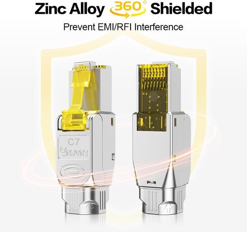 CAT6 RJ45 Connector Tool-free Unshielded CAT6 Connector Toolless for 23 to 26 AWG Network Cable (6PACK) in Kuwait