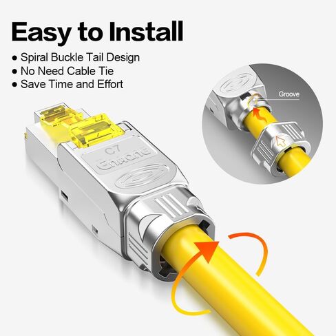 CAT6 RJ45 Connector Tool-free Unshielded CAT6 Connector Toolless for 23 to 26 AWG Network Cable (6PACK) in Kuwait