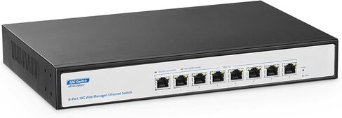 YuLinca 12 منفذًا بسرعة 10 جيجابت في الثانية، 8 × 10 جيجا SFP+ فتحات مع 4 × 10 جيجا RJ-45 منافذ، يدعم التفاوض التلقائي 10 جيجا/5 جيجا/2.5 جيجا/1000 متر، محول ألعاب ذكي مُدار عبر الويب in Saudi Arabia