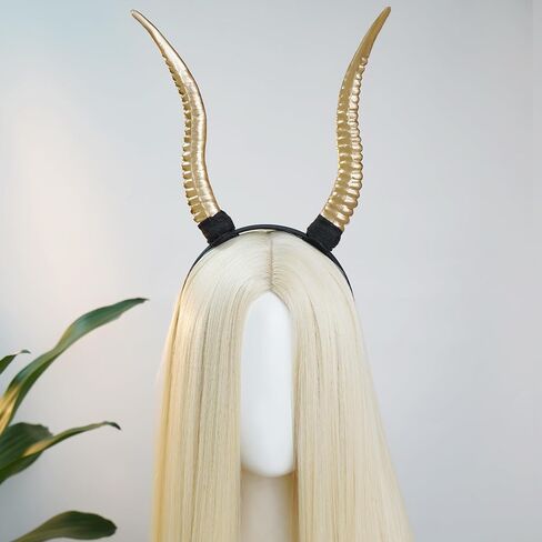 MOSTORY Demon Antelope Horns Headband - Devil Sheep Horns Headpiece for Adult Halloween Cosplay Renaissance Photo Shoot in Saudi Arabia