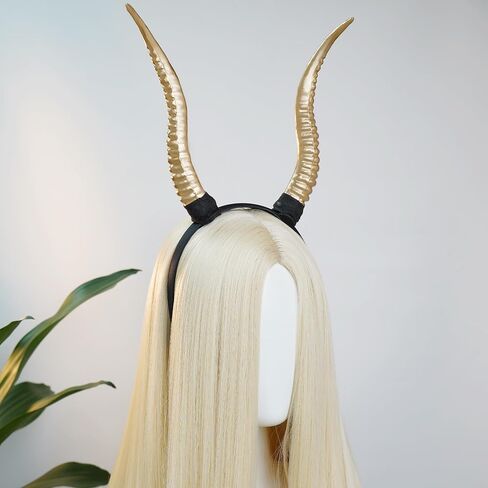 MOSTORY Demon Antelope Horns Headband - Devil Sheep Horns Headpiece for Adult Halloween Cosplay Renaissance Photo Shoot in Saudi Arabia