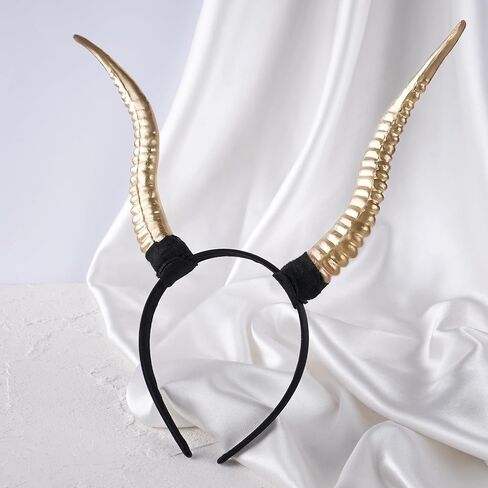 MOSTORY Demon Antelope Horns Headband - Devil Sheep Horns Headpiece for Adult Halloween Cosplay Renaissance Photo Shoot in Saudi Arabia