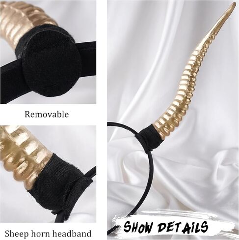 MOSTORY Demon Antelope Horns Headband - Devil Sheep Horns Headpiece for Adult Halloween Cosplay Renaissance Photo Shoot in Saudi Arabia