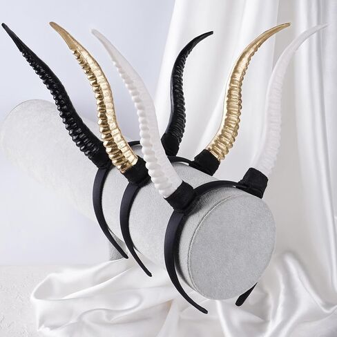 MOSTORY Demon Antelope Horns Headband - Devil Sheep Horns Headpiece for Adult Halloween Cosplay Renaissance Photo Shoot in Saudi Arabia