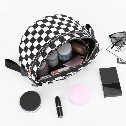 أكياس Crossbody Lushandy Checkered للنساء ، Bum Bag Nylon Cheghered Counter Bag Based Hobo Crossbody للسفر in Kuwait
