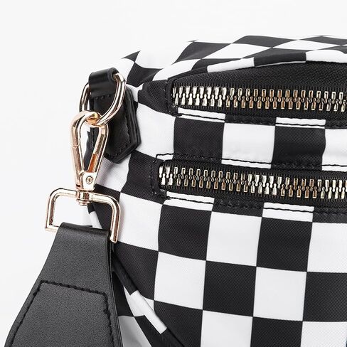 أكياس Crossbody Lushandy Checkered للنساء ، Bum Bag Nylon Cheghered Counter Bag Based Hobo Crossbody للسفر in Kuwait