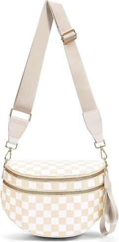 أكياس Crossbody Lushandy Checkered للنساء ، Bum Bag Nylon Cheghered Counter Bag Based Hobo Crossbody للسفر in Kuwait