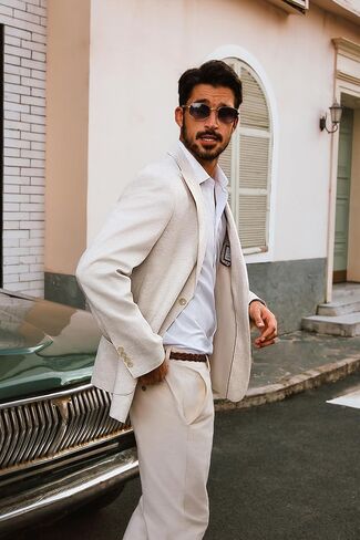 PJ Paul Jones Mens Blazer Cotton Linen Stup Jacket Jacket Lightweight Disual Blazer مع جيوب in Saudi Arabia