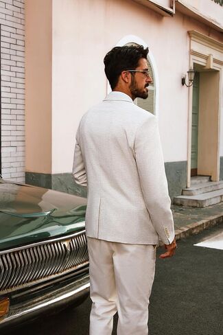 PJ Paul Jones Mens Blazer Cotton Linen Stup Jacket Jacket Lightweight Disual Blazer مع جيوب in Saudi Arabia