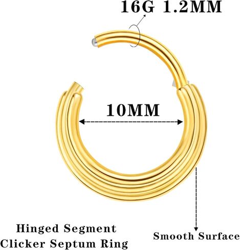 2pcs 16g مفصلية الحاجز الفرس الحلقة الدائرية أقراط هي hypoallergenic percing المجوهرات in Kuwait
