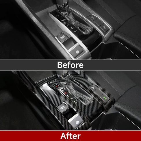 Gear Shift Panel Frame Decals for 10th Gen Honda Civic 2016 2017 2018 2019 2020 2021 Accessories ABS Carbon Fiber Stickers in Kuwait