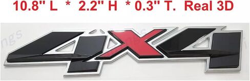 1PC Fender Rear 4x4 Emblem 3D Badge Nameplate Letter Decal Replacement for 2007-2023 Sierra Canyon Colorado 1500 2500 HD 3500 HD (Chrome Red) in Saudi Arabia