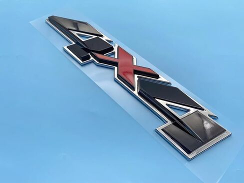1PC Fender Rear 4x4 Emblem 3D Badge Nameplate Letter Decal Replacement for 2007-2023 Sierra Canyon Colorado 1500 2500 HD 3500 HD (Chrome Red) in Saudi Arabia