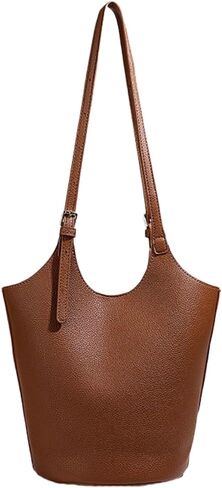 Womens PU Leather Shoulder Bag Large Bucket Tote Purse Handbag Casual Top Handle Satchel 2pcs with Adjustable Strap in Saudi Arabia