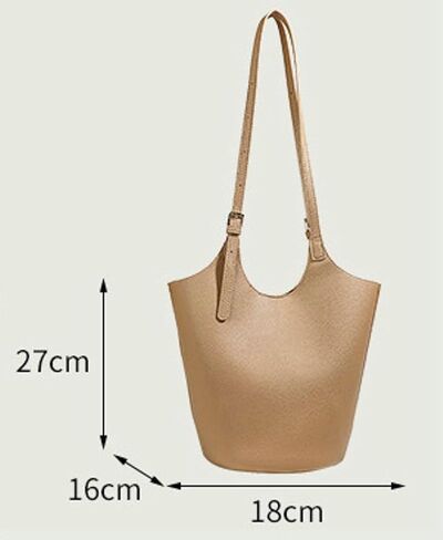 Womens PU Leather Shoulder Bag Large Bucket Tote Purse Handbag Casual Top Handle Satchel 2pcs with Adjustable Strap in Saudi Arabia