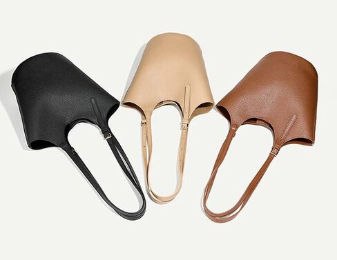 Womens PU Leather Shoulder Bag Large Bucket Tote Purse Handbag Casual Top Handle Satchel 2pcs with Adjustable Strap in Saudi Arabia