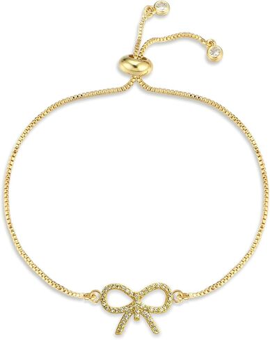 Bow Bracelet for Women Cubic Zirconia Bowkont Charm Bracelet Christmas Bow Jewelry in Saudi Arabia