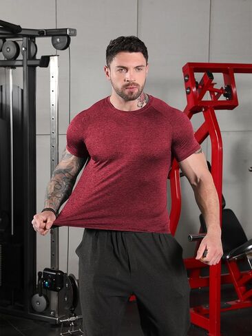 Sumolux 5 Pack Men's Active Crew Neck T Charts Dry Dry Athletic Running Gym Procleout Short Sleeve Tops Bulk in Kuwait