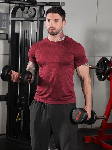 Sumolux 5 Pack Men's Active Crew Neck T Charts Dry Dry Athletic Running Gym Procleout Short Sleeve Tops Bulk in Kuwait