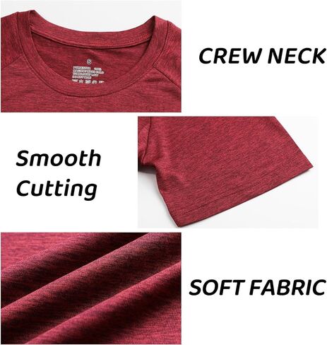 Sumolux 5 Pack Men's Active Crew Neck T Charts Dry Dry Athletic Running Gym Procleout Short Sleeve Tops Bulk in Kuwait