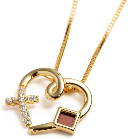 Cross Heart Necklace Nano Bible in Jewelry - 925 Sterling Silver Christian CZ Pendant Holy KJV New Testament Microchip, Romantic Religious Mother's Day Gift Jewelry, 18" Spiga Chain in Saudi Arabia