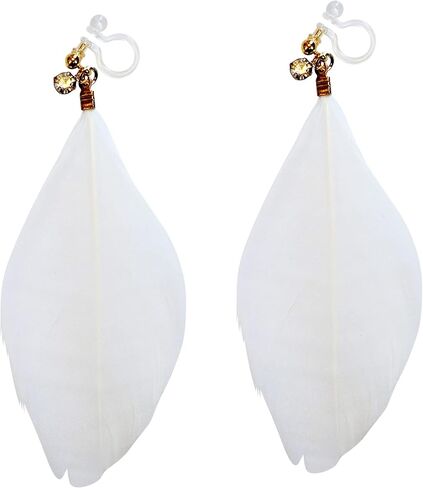 Miyabi Grace Women's Negant Dangle White Black Gold Gold Pink Green Mase غير مرئي على أقراط مريحة غير مثقوبة من ألوان ذهبية مثقوبة مظهر in Kuwait