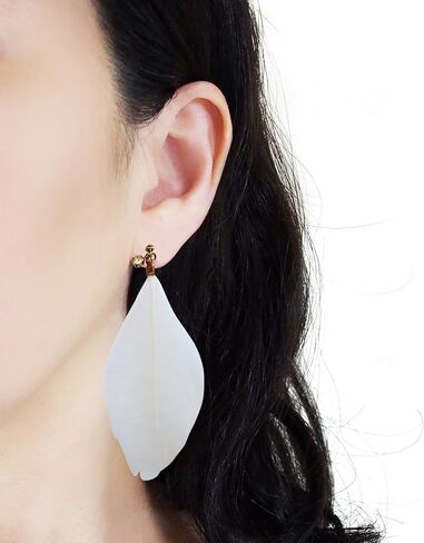 Miyabi Grace Women's Negant Dangle White Black Gold Gold Pink Green Mase غير مرئي على أقراط مريحة غير مثقوبة من ألوان ذهبية مثقوبة مظهر in Kuwait