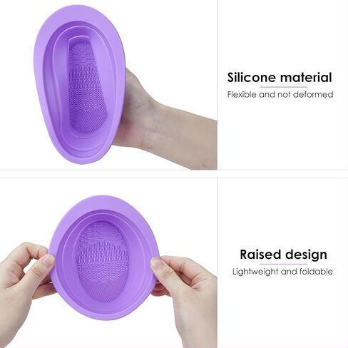 SHIDOW Portable Folding Brush Bowl, Silicone Brush Bowl Clean Watercolor Painting Water Cup for Acrylic Oil Painting (Purple, Pink, White, 3 pcs) in Saudi Arabia