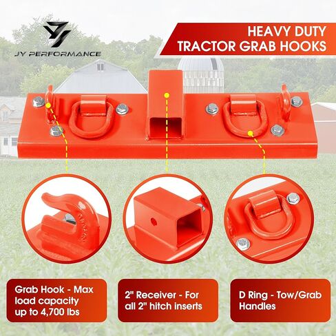 JY PERFORMANCE Tractor Grab Hooks Compact Tractor Bucket Hooks Bolt On Compatible with John Deere 1025R 2320 2520 2720 2025R 2032R 2038R 3032E 4010 4100 4110 4115 in Kuwait