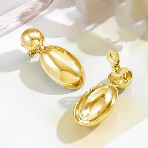 Gold Teardrop Clip On Earrings for Women Vintage Chunky Gold Puffy Tear Drop Statement Earring Fashion Non Pierced Hip Hop Jewelry 70s 80s Accessories in Saudi Arabia