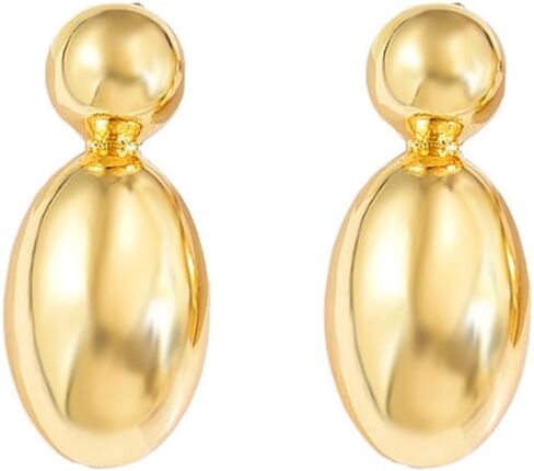 Gold Teardrop Clip On Earrings for Women Vintage Chunky Gold Puffy Tear Drop Statement Earring Fashion Non Pierced Hip Hop Jewelry 70s 80s Accessories in Saudi Arabia
