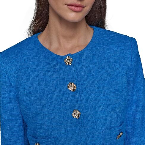 Karl Lagerfeld Paris Women's Tweed Solid Scoop Neck Cropped Knit Blazer in Saudi Arabia