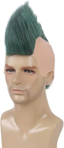 STfantasy Adult Men's Ombre Green Color Styles Mohawk Punk Rock Spiky Wig – Straight Spiked Halloween Fancy, Perfect for Festivals and Anime Parties in Kuwait