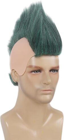 STfantasy Adult Men's Ombre Green Color Styles Mohawk Punk Rock Spiky Wig – Straight Spiked Halloween Fancy, Perfect for Festivals and Anime Parties in Kuwait