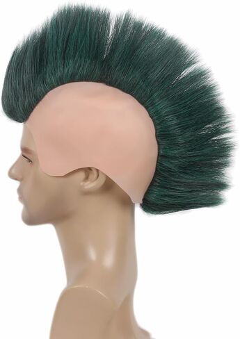 STfantasy Adult Men's Ombre Green Color Styles Mohawk Punk Rock Spiky Wig – Straight Spiked Halloween Fancy, Perfect for Festivals and Anime Parties in Kuwait