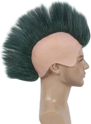 STfantasy Adult Men's Ombre Green Color Styles Mohawk Punk Rock Spiky Wig – Straight Spiked Halloween Fancy, Perfect for Festivals and Anime Parties in Kuwait