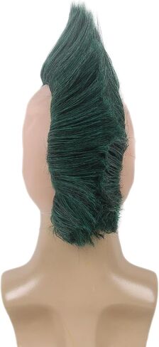 STfantasy Adult Men's Ombre Green Color Styles Mohawk Punk Rock Spiky Wig – Straight Spiked Halloween Fancy, Perfect for Festivals and Anime Parties in Kuwait