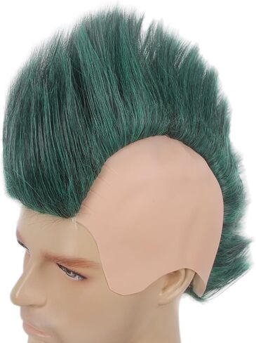 STfantasy Adult Men's Ombre Green Color Styles Mohawk Punk Rock Spiky Wig – Straight Spiked Halloween Fancy, Perfect for Festivals and Anime Parties in Kuwait