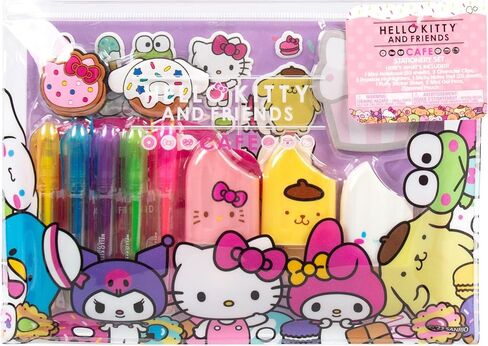 Hello Kitty & Friends Café Multi-Pen Set, 10 Hello Kitty Pens For Kawaii Notebook, Stamps, Erasers & More Sanrio Stationery, Fun Office Supplies, Cute School Supplies, Hello Kitty Merch in Saudi Arabia