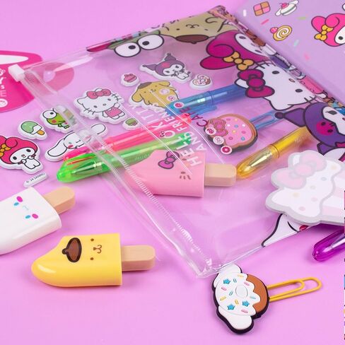 Hello Kitty & Friends Café Multi-Pen Set, 10 Hello Kitty Pens For Kawaii Notebook, Stamps, Erasers & More Sanrio Stationery, Fun Office Supplies, Cute School Supplies, Hello Kitty Merch in Saudi Arabia